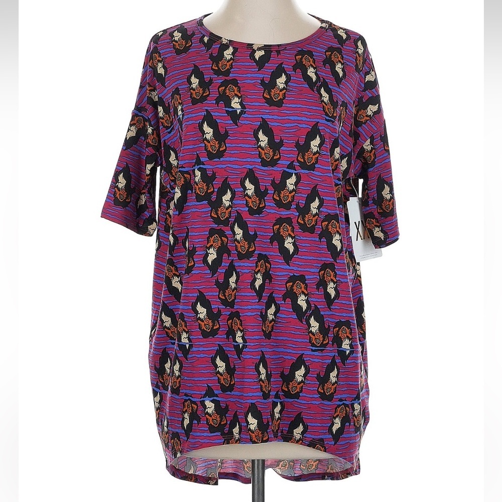 LuLaRoe Irma High Low Tunic Shirt Disney Villains Scar Lion King Size XXS NWT